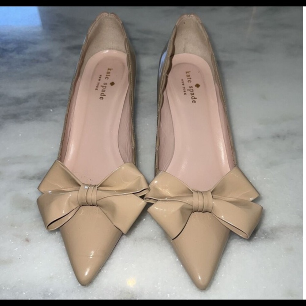 Kate Spade Heels Pumps Shoes-Tan Patent Leather